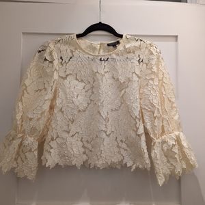 TopShop Cream Lace Blouse